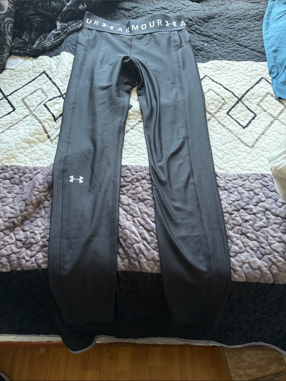 Under Armour Black Performance Compression Leggings with Logo Waistband